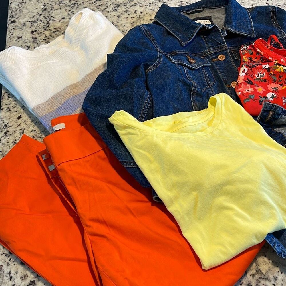 Bundle of 7 Loft Womens Blouse T-Shirt Denim Jacket Pants Assorted Color Small‎ - Picture 2 of 10